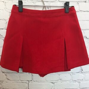 Alice + Olivia Red Pleated Mini Skirt size 4 NWOT